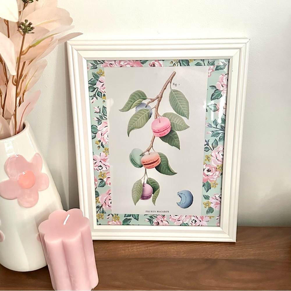 Pastel Macaron Cookie Colorful Treat French Dessert Framed Canvas Wall Art 12x15